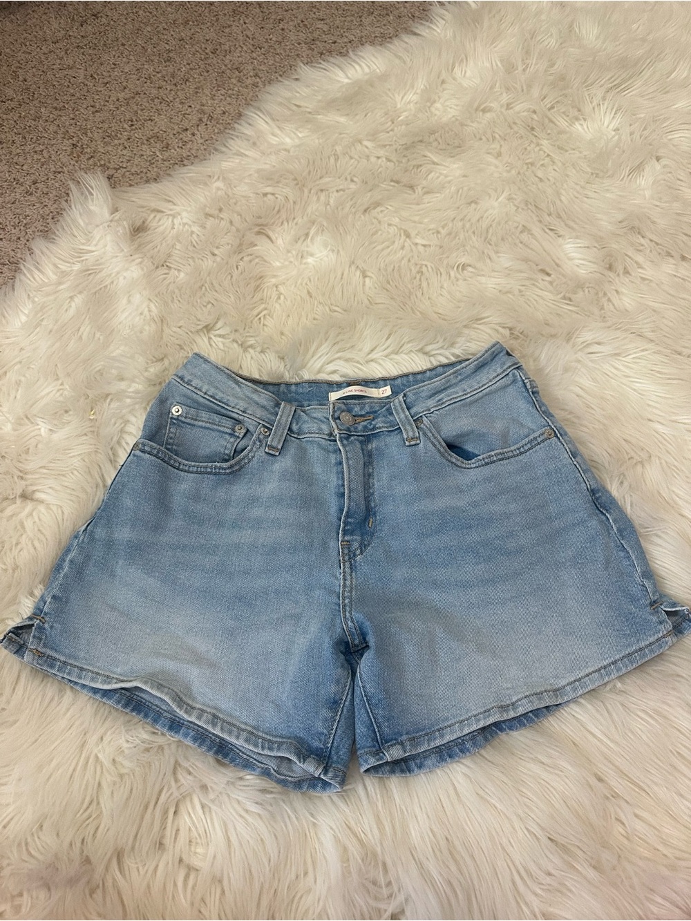 NWOT Levi's A-Line Light Blue High-Rise Denim Shorts